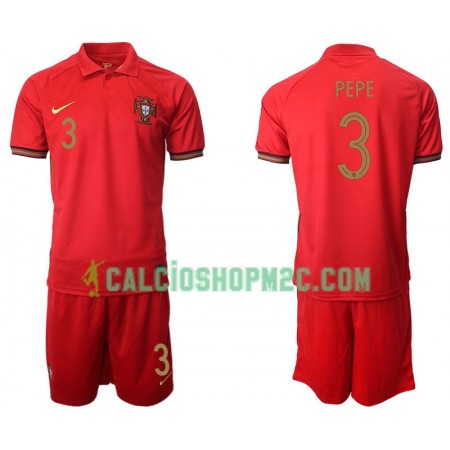 Portogallo Pepe 3 Bambino Maglia Prima Euro 2020 Manica Corta (+ Pantaloncini)